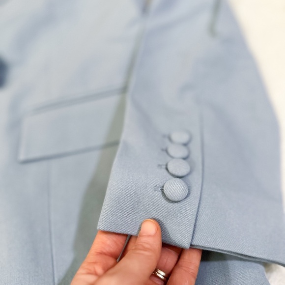 NWT- WeWoreWhat x Revolve Double Breasted Blazer Suiting Twill Storm - Picture 10 of 13